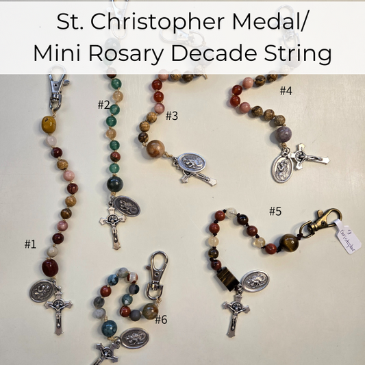 Mini Rosary with St. Christopher Medals
