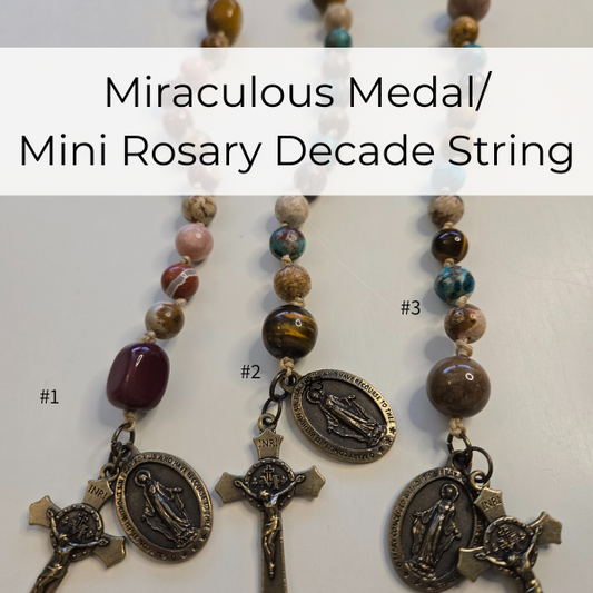 Mini Rosary with Bronze Miraculous Medal