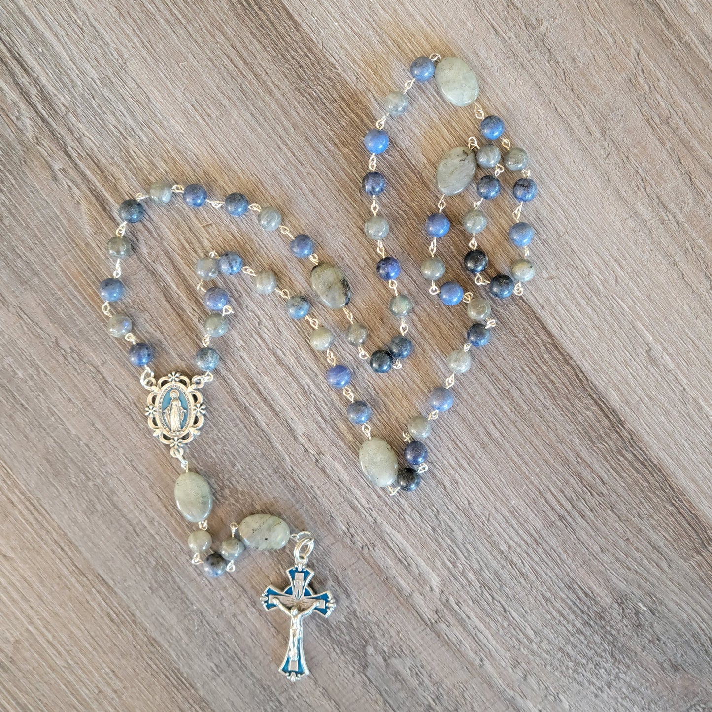 Labradorite/Blue Dumortierite Rosary