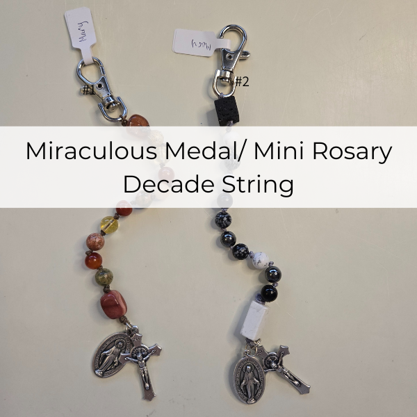 Mini Rosary with silver Miraculous Medal