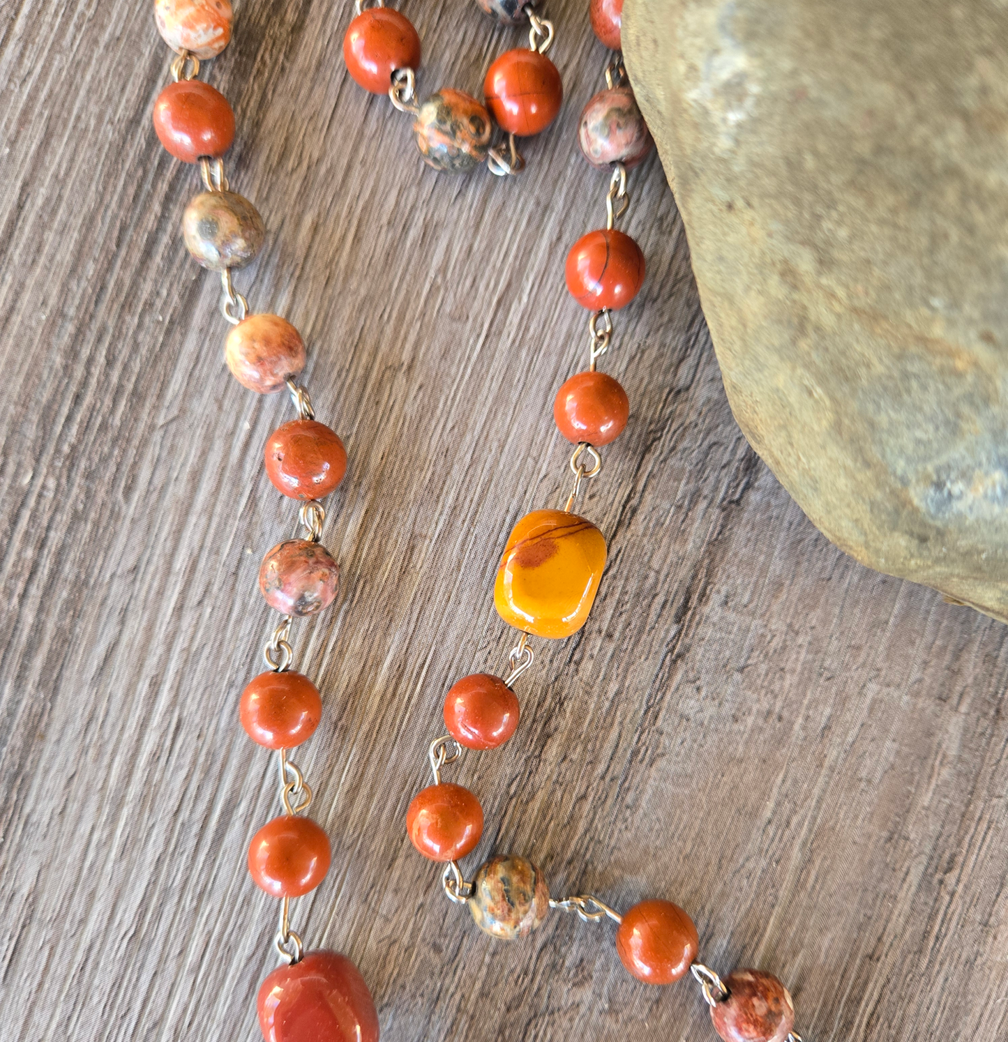 Red-yellow-leopard Jasper Rosary