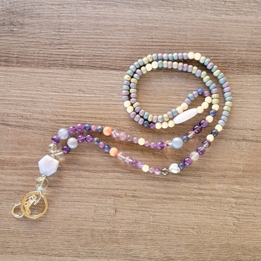 Purple/blues Teacher or Healer Lanyard