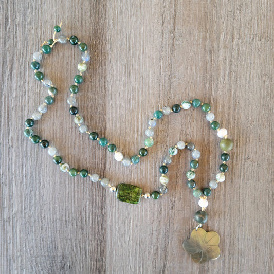 Earthy Greens Rocky Mountain Meditation Necklace