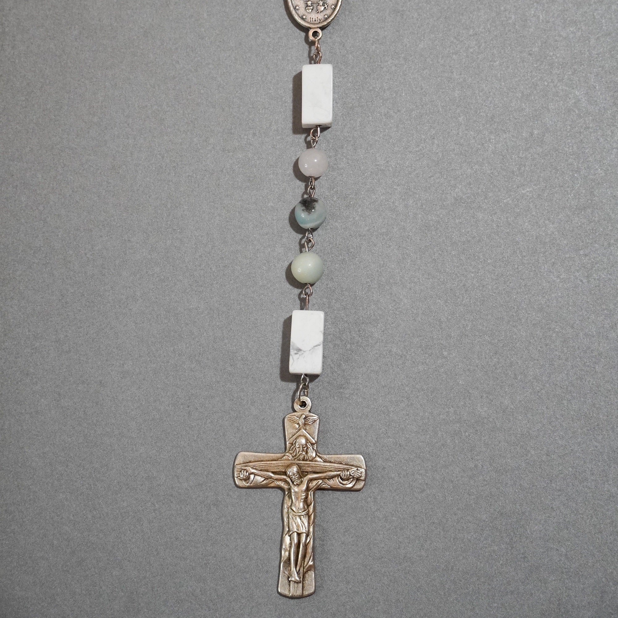 Large one of a kind buy Hand Crafted Rosary Made With Sandalwood and Howlite