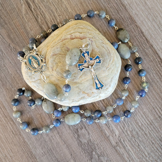 Labradorite/Blue Dumortierite Rosary