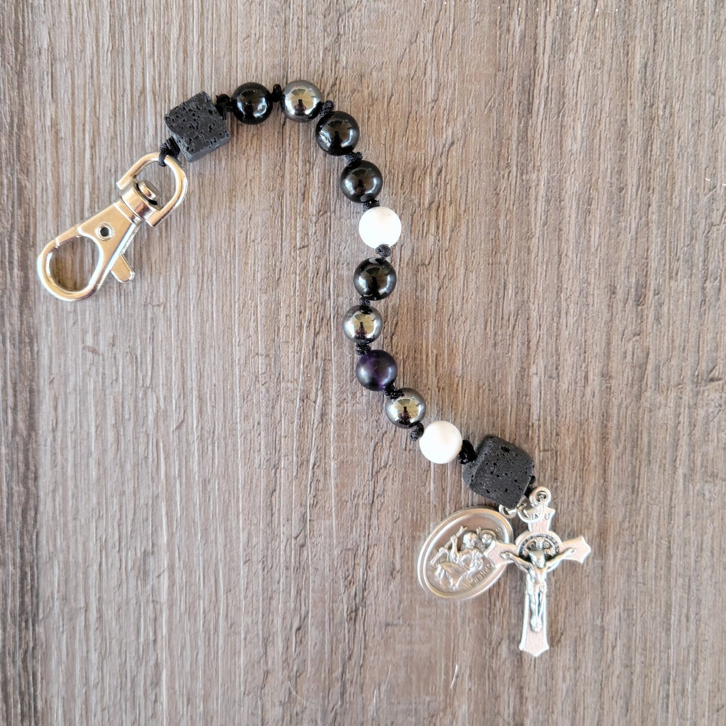 Black/Grey Decade String- Mini Rosary